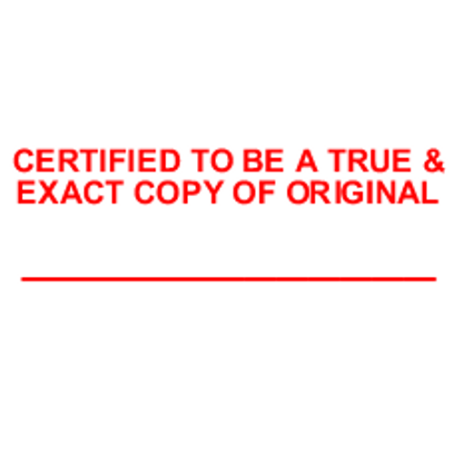 CERTIFIED COPY Rubber Stamp for office use self-inking ...