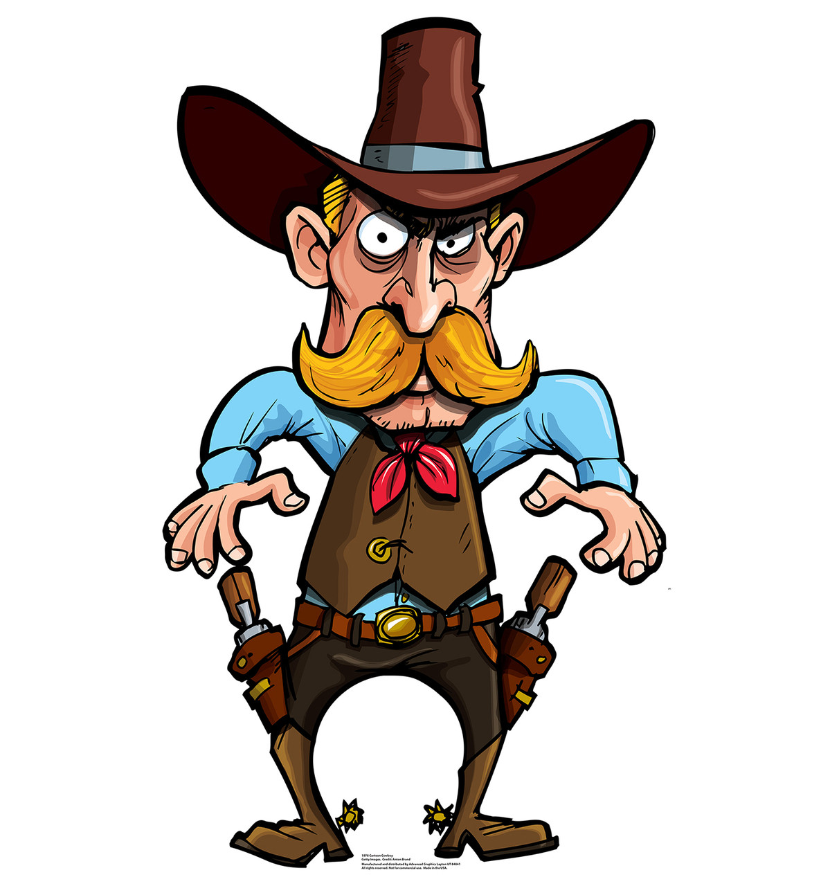 Lifesize Cartoon Cowboy Cardboard Standup Cardboard Cutout