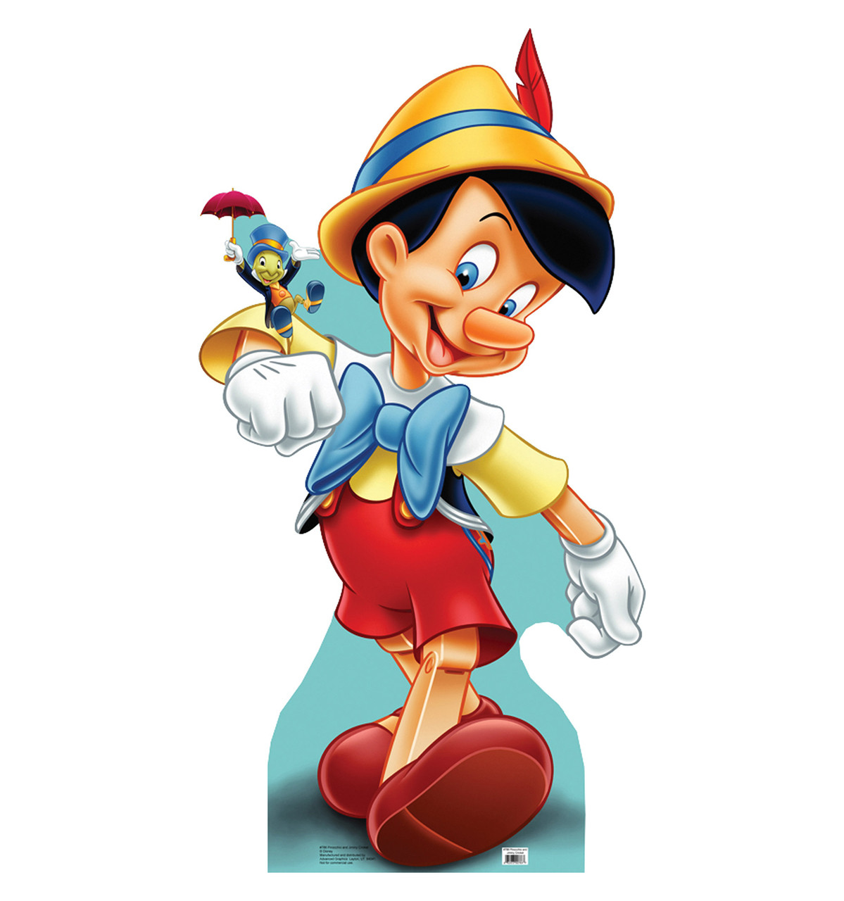 Life size Pinocchio and Jiminy Cricket Cardboard Standup pinocchio and jiminy cricket