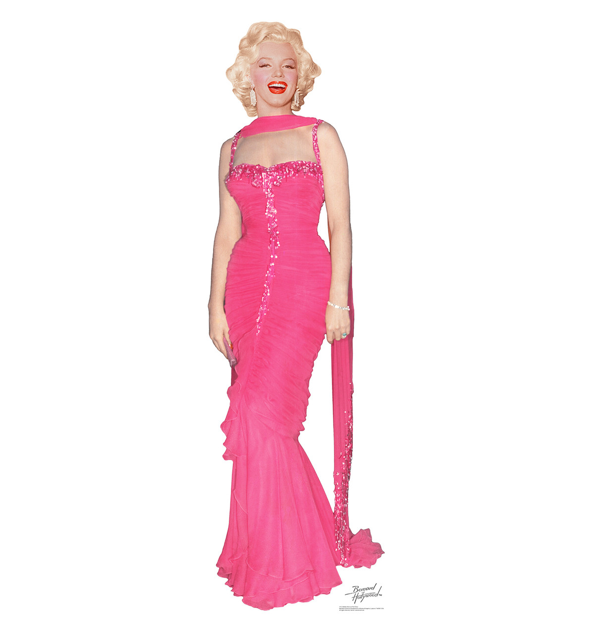 Life-size Marilyn Monroe Pink Dress Cardboard Standup | Cardboard Cutout