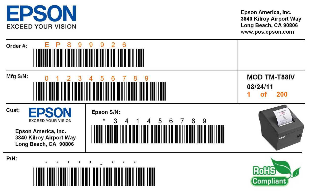Label Printer Epson ColorWorks C831 Wide Label Printer Epson TM