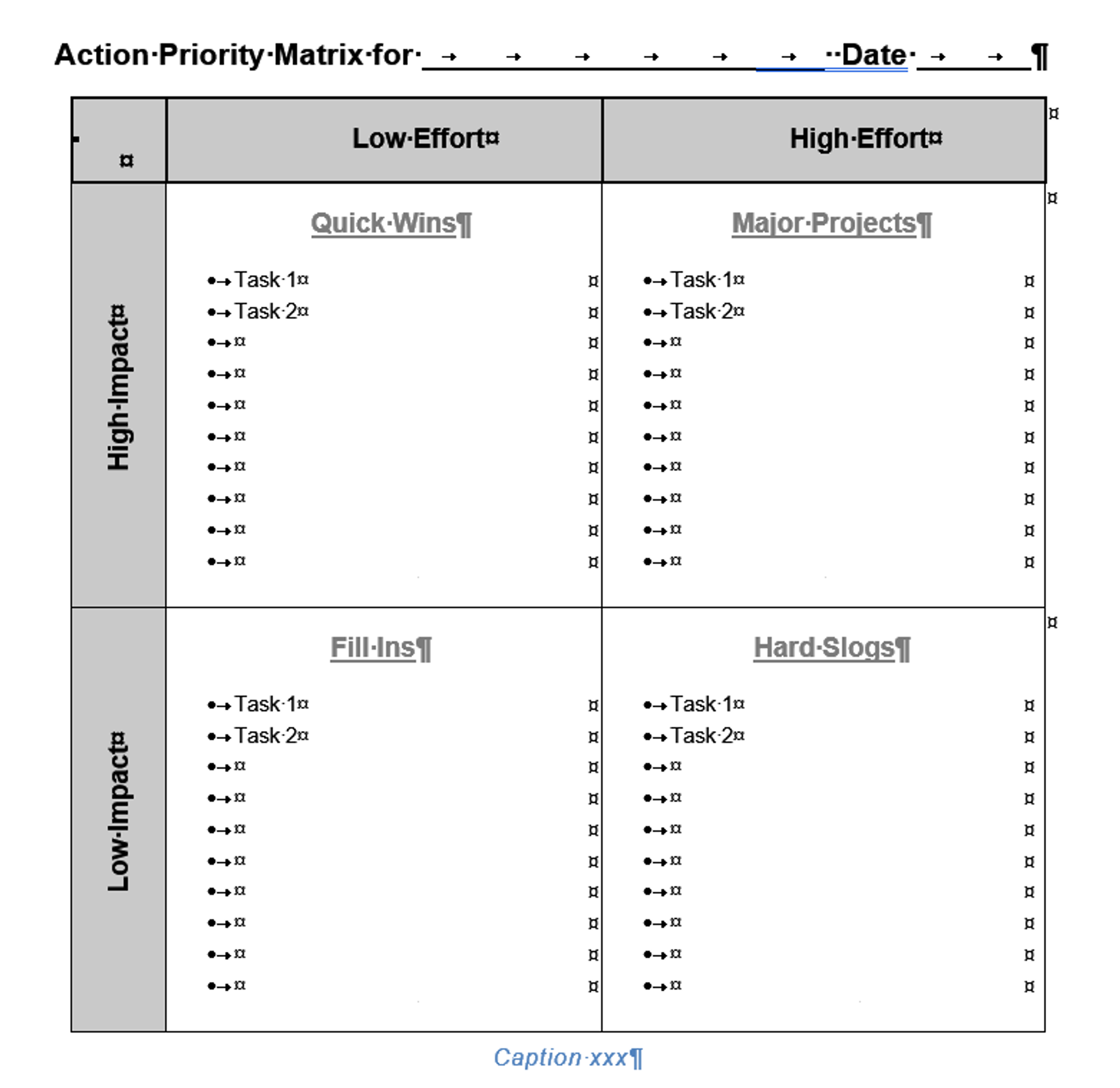 matrix high alignment high priority priority matrix