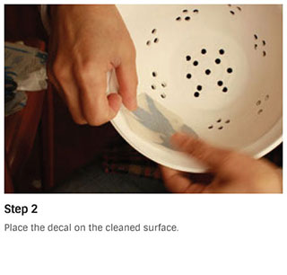 Step 2 to apply ceramic decals