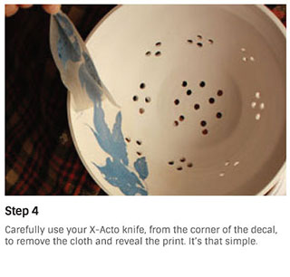 Step 4 to apply Sanbao ceramic decals