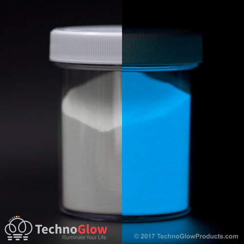 Blue Glow in the Dark & UV Powder <50 Microns Waterproof Blue Glow in the Dark & UV Powder <50 Microns Waterproof