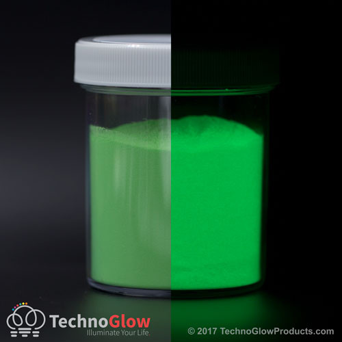 Daytime Green Glow in the Dark Powder Techno Glow Inc