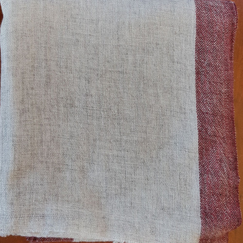 Healing Shawl - Cashmere wool blend - grey and red