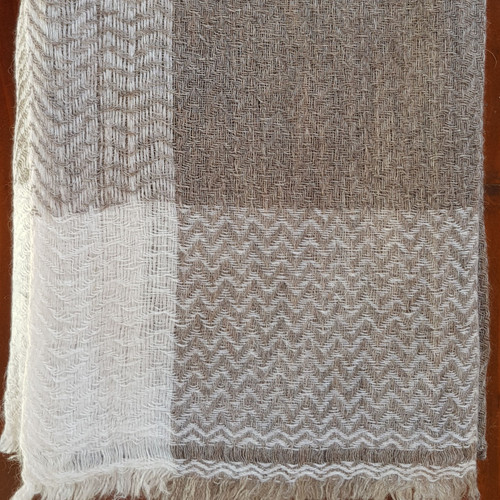 Healing Shawl - Cashmere wool blend herringbone