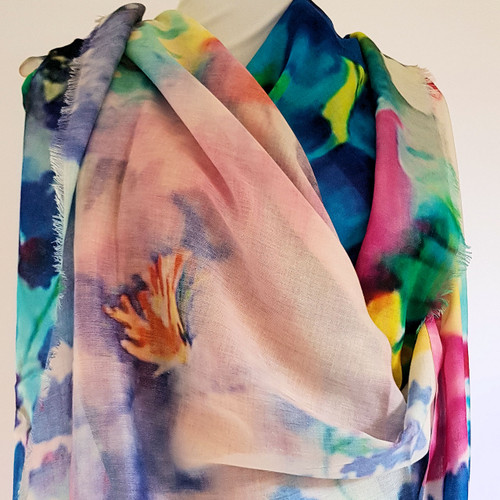 Oversize healing shawl - multi pastel