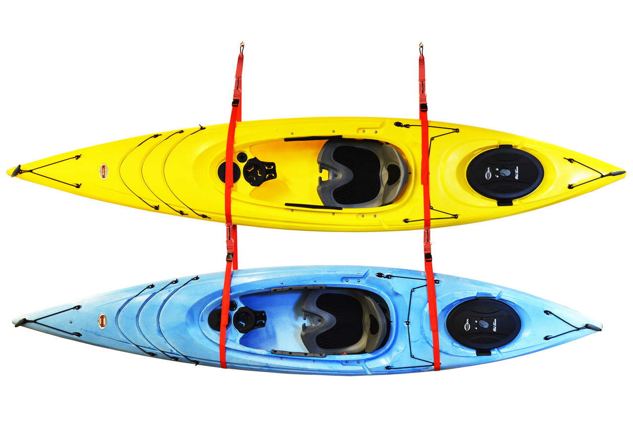 Hanging Strap Kayak Rack Fits 2 Kayaks - StoreYourBoard.com