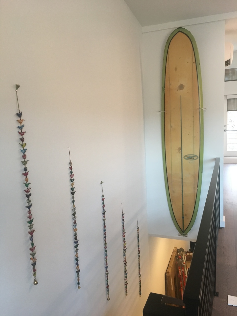 vertical longboard wall mount - clear acrylic
