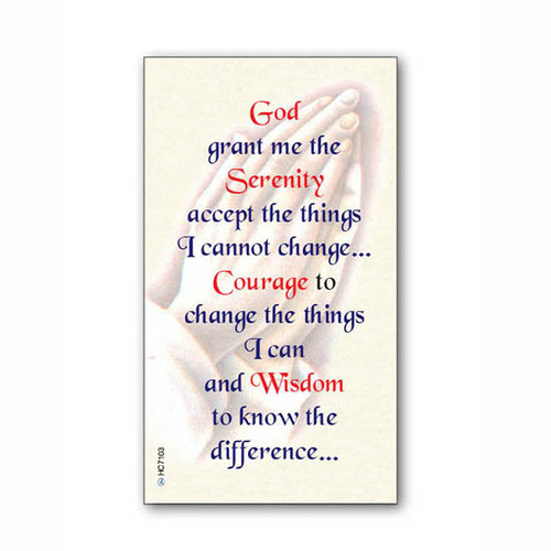 serenity prayer holy card by gifted memories faith