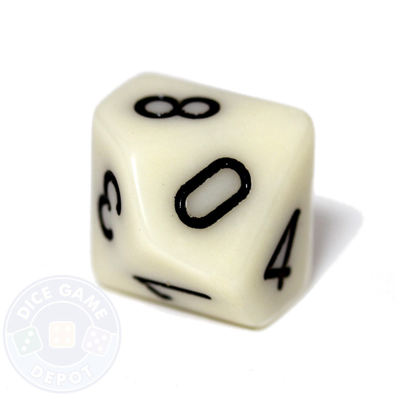 10 sided opaque dice d10 ivory dice game depot