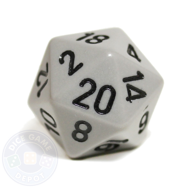 20-Sided Opaque Dice (d20) - Gray - Dice Game Depot 0 sided dice