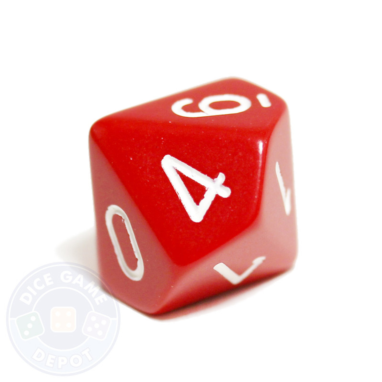 10 sided opaque dice d10 red dice game depot