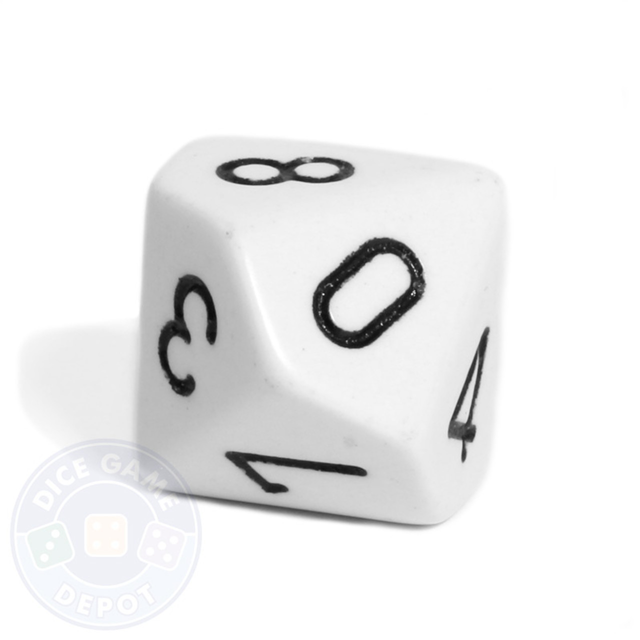 10 sided opaque dice d10 white dice game depot