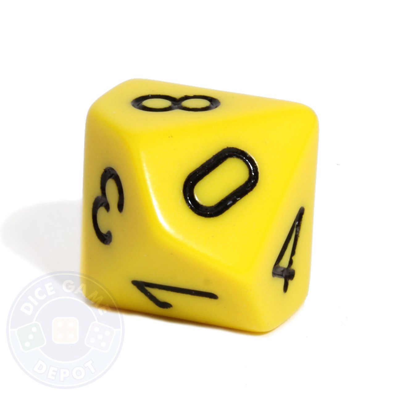 10 sided opaque dice d10 yellow dice game depot