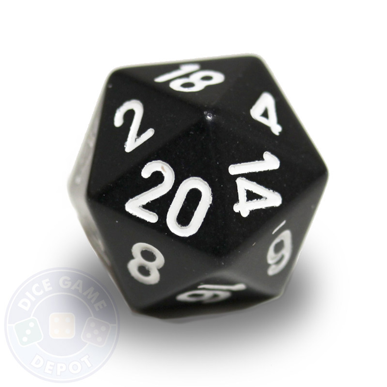 20Sided Opaque Dice (d20) Black Dice Game Depot