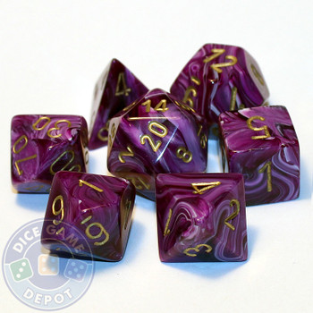 Vortex RPG dice - Purple with gold numbers Vortex RPG dice - Purple with gold numbers