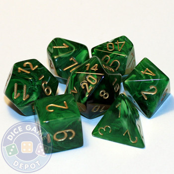 7-piece set of RPG dice - Vortex - Green 7-piece set of RPG dice - Vortex - Green