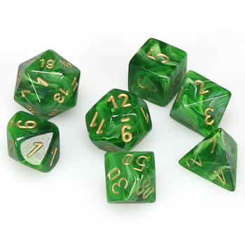 7-piece set of D&D dice - Vortex - Green 7-piece set of D&D dice - Vortex - Green