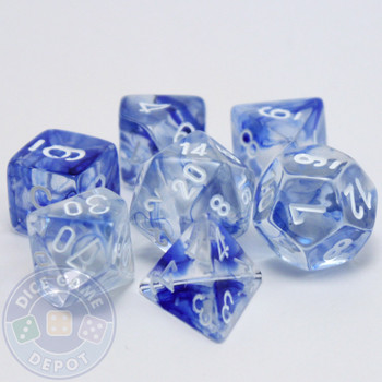 7-piece blue Nebula dice set - D&D dice 7-piece blue Nebula dice set - D&D dice