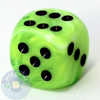 Bright green Vortex dice from Chessex Bright green Vortex dice from Chessex