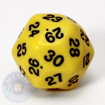 30-sided dice - Yellow 30-sided dice - Yellow