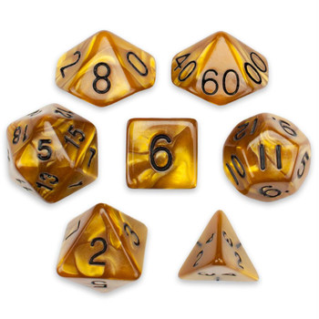 Pearlized 7-piece Dice Set in Velvet Pouch - Mountainheart Pearlized 7-piece Dice Set in Velvet Pouch - Mountainheart