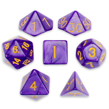 Pearlized 7-piece Dice Set in Velvet Pouch - Lucid Dreams Pearlized 7-piece Dice Set in Velvet Pouch - Lucid Dreams
