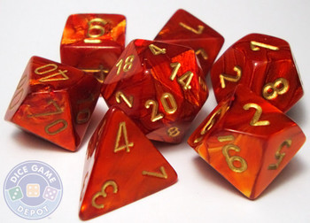 Scarab 7-Piece Dice Set - Scarlet Scarab 7-Piece Dice Set - Scarlet