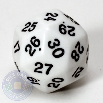 30-sided dice - White 30-sided dice - White
