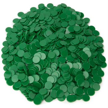 1000 solid green bingo chips/counting chips 1000 solid green bingo chips/counting chips