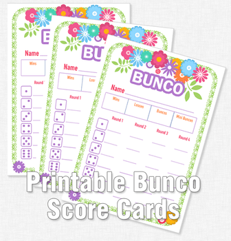 Bunco printable score cards with a flower theme Bunco printable score cards with a flower theme