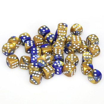 12mm Gemini Blue and Gold d6s - Set of 36 12mm Gemini Blue and Gold d6s - Set of 36