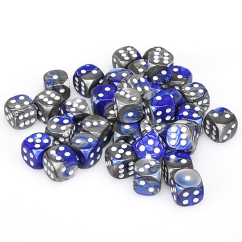 12mm Gemini Blue and Steel d6s - Set of 36 12mm Gemini Blue and Steel d6s - Set of 36