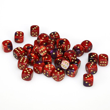 12mm Gemini Purple and Red d6s - Set of 36 12mm Gemini Purple and Red d6s - Set of 36