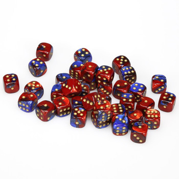 12mm Gemini Blue and Red d6s - Set of 36 12mm Gemini Blue and Red d6s - Set of 36