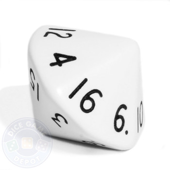 d16 - 16-sided dice - White d16 - 16-sided dice - White
