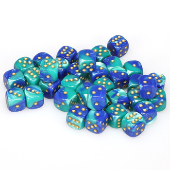 12mm Gemini Blue and Teal d6s - Set of 36 12mm Gemini Blue and Teal d6s - Set of 36