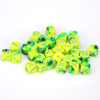 12mm Gemini Green and Yellow d6s - Set of 36 12mm Gemini Green and Yellow d6s - Set of 36