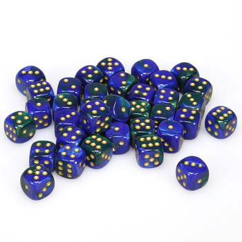 12mm Gemini Blue and Green d6s - Set of 36 12mm Gemini Blue and Green d6s - Set of 36