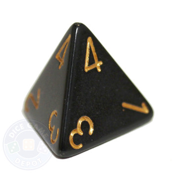 d4 - Opaque Black with Gold - Top-read d4 - Opaque Black with Gold - Top-read