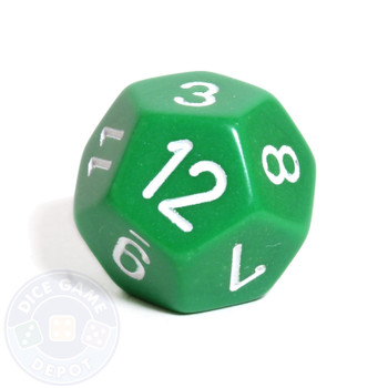 d12 - 12-sided opaque green dice d12 - 12-sided opaque green dice
