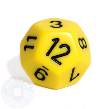 d12 - Opaque Yellow 12-sided dice d12 - Opaque Yellow 12-sided dice