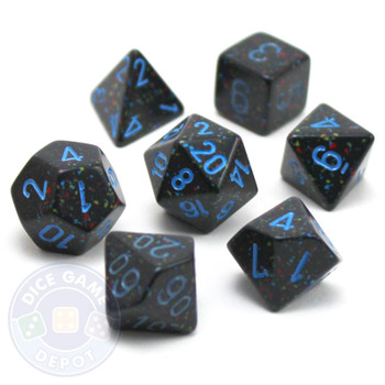 Dice set - Speckled - Blue stars Dice set - Speckled - Blue stars