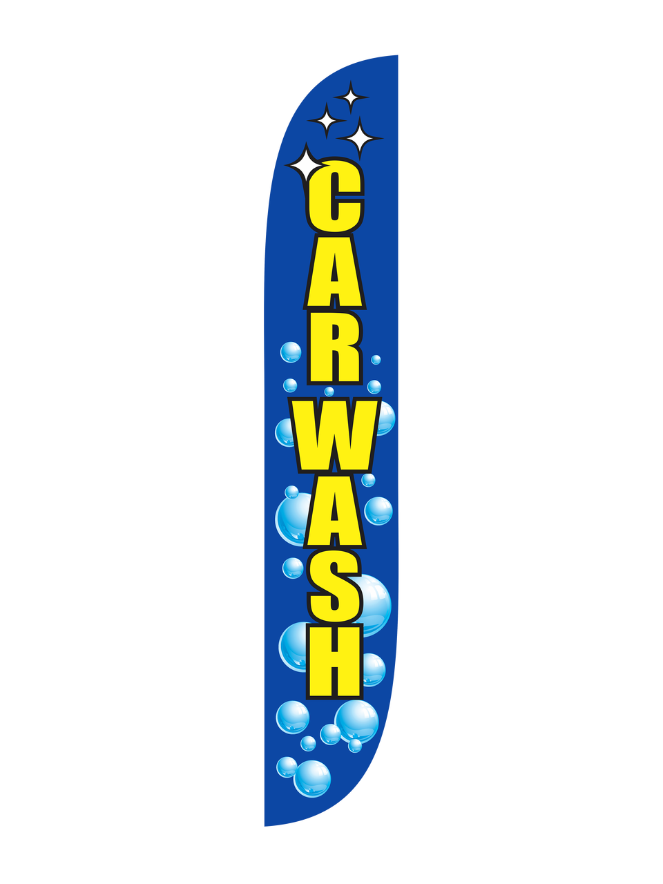 Car Wash Feather Flag Bubbles 12ft