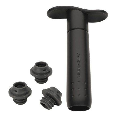 Wine Pump and 3 Stoppers by Le Creuset