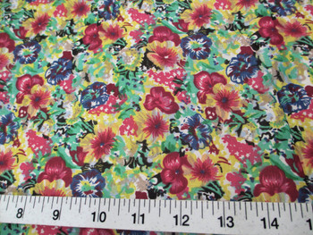 Discount Fabric Cotton Apparel Bold Multi Colored Floral 408K Discount Fabric Cotton Apparel Bold Multi Colored Floral 408K