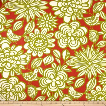 Discount Fabric Richloom Upholstery Drapery Linen Mcvie Mango Floral Birds 11MM Discount Fabric Richloom Upholstery Drapery Linen Mcvie Mango Floral Birds 11MM